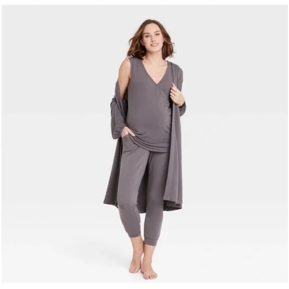 Isabel Maternity by Ingrid & Isabel Other - Isabel Maternity Purple Gray Half Wrap Front Sleeveless Tank Top Sleep Pajamas